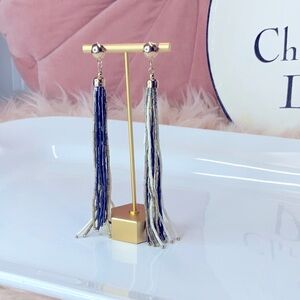 Bugle Bead Tassel Earrings